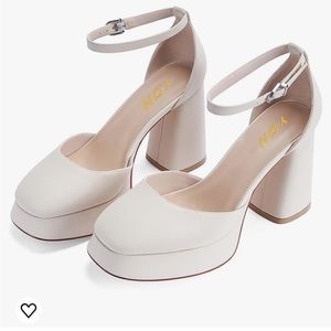 YDN Women’s Platform Pumps with Block Heel